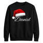 Custom Text Santa Hat Holiday Christmas Unisex Sweatshirt
