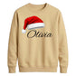 Custom Text Santa Hat Holiday Christmas Unisex Sweatshirt