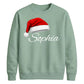 Custom Text Santa Hat Holiday Christmas Unisex Sweatshirt
