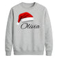 Custom Text Santa Hat Holiday Christmas Unisex Sweatshirt
