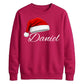Custom Text Santa Hat Holiday Christmas Unisex Sweatshirt