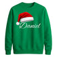 Custom Text Santa Hat Holiday Christmas Unisex Sweatshirt