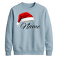 Custom Text Santa Hat Holiday Christmas Unisex Sweatshirt