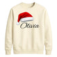 Custom Text Santa Hat Holiday Christmas Unisex Sweatshirt
