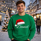 Custom Text Santa Hat Holiday Christmas Unisex Sweatshirt