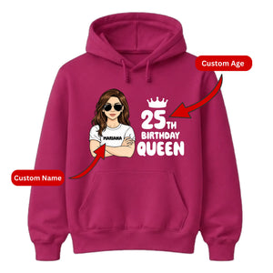 Personalized Birthday Gift Hoodie | Cute 20th Birthday Queen Design for Her