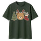 Cute Bear Antler Tree Stocking Christmas Oversized T-Shirt