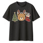 Cute Bear Antler Tree Stocking Christmas Oversized T-Shirt