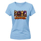 Cute cartoon panel window graphic Halloween ladies t-shirt