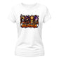 Cute cartoon panel window graphic Halloween ladies t-shirt