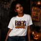 Cute cartoon panel window graphic Halloween ladies t-shirt