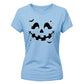 Cute carved pumpkin face graphic Halloween ladies t-shirt