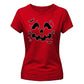 Cute carved pumpkin face graphic Halloween ladies t-shirt