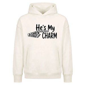 Cute couple skeleton hand quote Halloween Oversized Hoodie