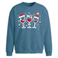 Cute Festive Wine Glasses Christmas Oversized Sweatshirt
