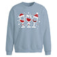 Cute Festive Wine Glasses Christmas Oversized Sweatshirt