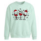 Cute Festive Wine Glasses Christmas Oversized Sweatshirt