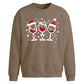Cute Festive Wine Glasses Christmas Oversized Sweatshirt