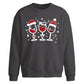 Cute Festive Wine Glasses Christmas Oversized Sweatshirt