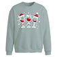 Cute Festive Wine Glasses Christmas Oversized Sweatshirt