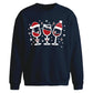 Cute Festive Wine Glasses Christmas Oversized Sweatshirt