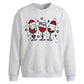 Cute Festive Wine Glasses Christmas Oversized Sweatshirt