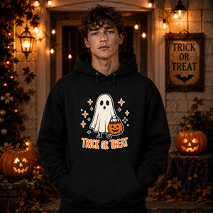Cute ghost trick or treat bucket Halloween Unisex Hoodie