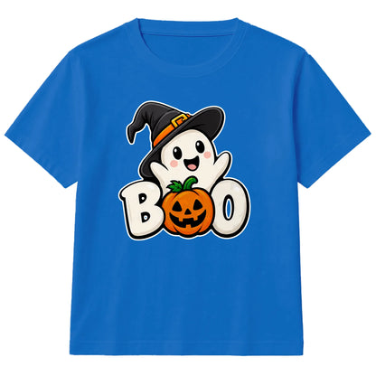 Cute ghost witch hat boo graphic Halloween Kids T-Shirt