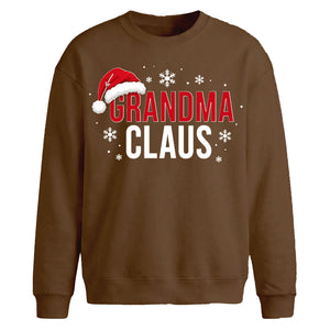 Cute Grandma Claus Graphic Christmas Oversized Sweatshirt