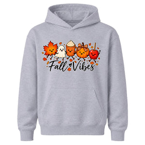 Cute kawaii fall vibes characters Halloween Kids Hoodie