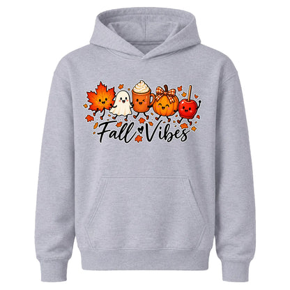 Cute kawaii fall vibes characters Halloween Kids Hoodie