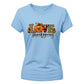 Cute leopard print LOVE pumpkin Thanksgiving Ladies T-Shirt