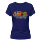 Cute leopard print LOVE pumpkin Thanksgiving Ladies T-Shirt