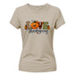 Cute leopard print LOVE pumpkin Thanksgiving Ladies T-Shirt