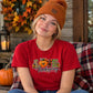Cute leopard print LOVE pumpkin Thanksgiving Ladies T-Shirt