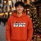Cute line-up snowmen graphic Christmas Oversized Hoodie