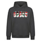 Cute line-up snowmen graphic Christmas Oversized Hoodie