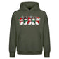 Cute line-up snowmen graphic Christmas Oversized Hoodie