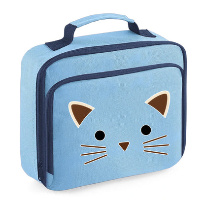 Kids Lunch Bag Black Cat Face Cute Insulated Lunch Bag Cooler Box