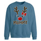 Cute Mummy Reindeer Face Christmas Oversized Sweatshirt