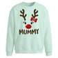 Cute Mummy Reindeer Face Christmas Oversized Sweatshirt