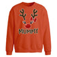 Cute Mummy Reindeer Face Christmas Oversized Sweatshirt