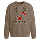 Cute Mummy Reindeer Face Christmas Oversized Sweatshirt