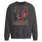 Cute Mummy Reindeer Face Christmas Oversized Sweatshirt