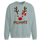 Cute Mummy Reindeer Face Christmas Oversized Sweatshirt