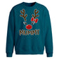 Cute Mummy Reindeer Face Christmas Oversized Sweatshirt