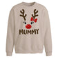 Cute Mummy Reindeer Face Christmas Oversized Sweatshirt