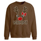 Cute Mummy Reindeer Face Christmas Oversized Sweatshirt
