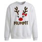 Cute Mummy Reindeer Face Christmas Oversized Sweatshirt