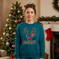 Cute Mummy Reindeer Face Christmas Oversized Sweatshirt